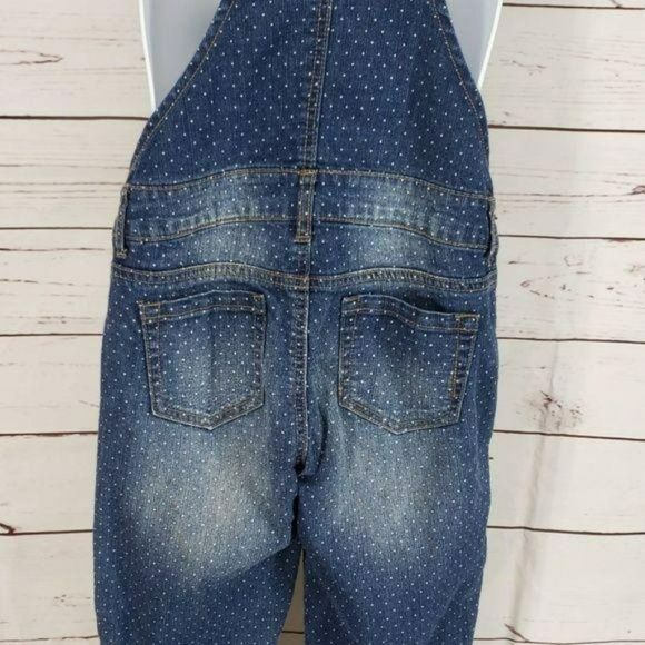 L.e.i LEI polka dot denim Jean size large overalls Coveralls - Picture 7 of 7